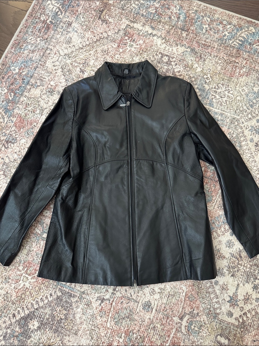 Jacqueline Ferrar Leather Zip-Up Jacket